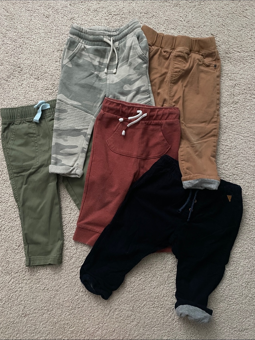 Kids Mixed Bottoms Bundle - Green, Camo, Brown, Rust, Black